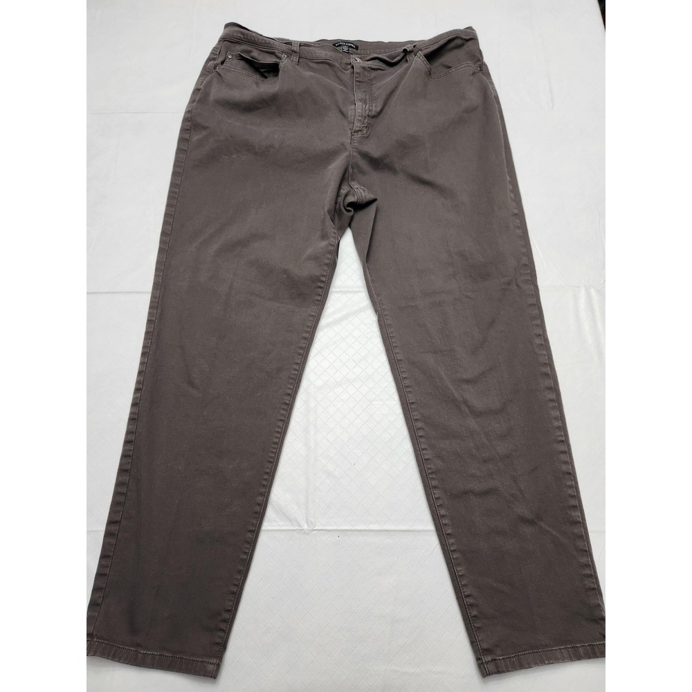 Eileen Fisher Jeans Womens 1X Brown Straight Leg Organic Cotton Stretch Denim